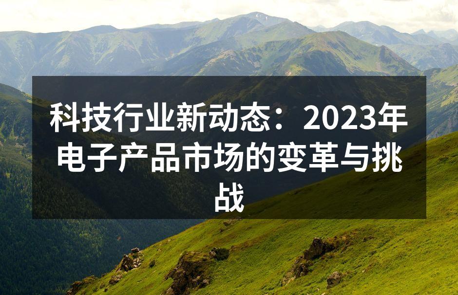 2023年电子产品市场的快速变化
